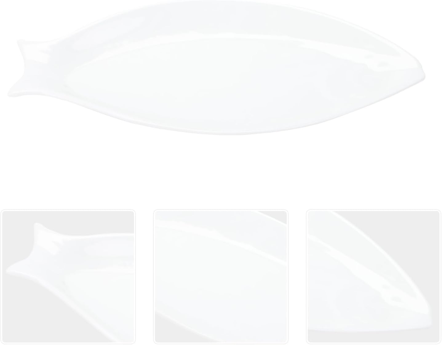 Fish Shaped Serving Plate Irregular Pure White Ceramic Food Tray for Home and Restaurant for Steaming Fish Appetizers and Party Snacks