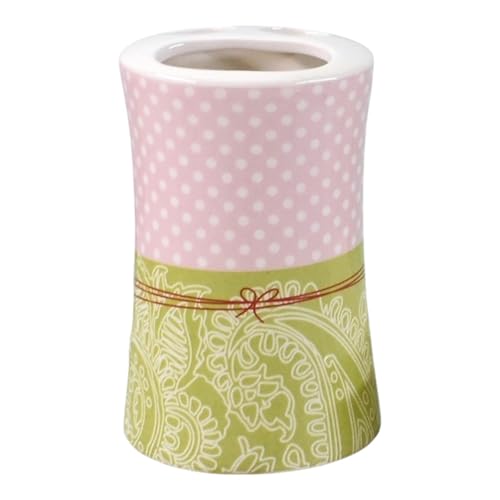 Image of Kookee Ceramic Toothbrush Holder - Stylish & Durable Bathroom Organizer (1 Piece) Green (08173-TH)