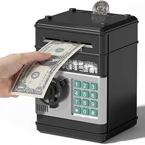 Electronic Password Piggy Banks For Child, Auto Money Bank Scroll Paper Money Cash Dollar Saving Box Atm Coin Jar,Birthday Halloween Christmas Hot Gifts Boys Girls Toddler Children Toys Age 3 4 5 8 #TOP11