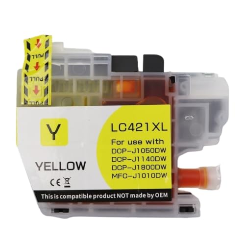 Cartouche d'encre J1050DW anti-bavure compatible Brother 1140DW pack de 4 jaunes