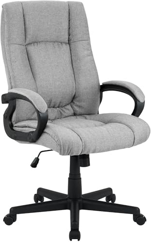 CLP Silla de Oficina ergonómica con Ruedas y regulación de Altura, Silla de dirección Regulable en Altura, Silla giratoria Sparta, Color:Gris