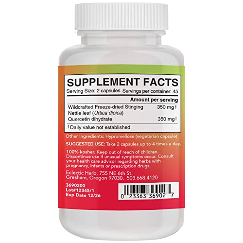 Eclectic Nettles Quercetin Freeze Dried Vegetables, Blue, 90 Count #TOP3