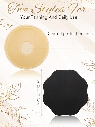 Croloose 4 Pairs Tanning Nipple Cover for Women Silicone Reusable Nipple Pasties Sticky Invisible Tanning Breast Nipple Pad Waterproof