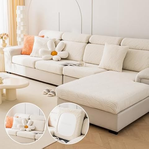 LZLAQ Magic Sofa Cover Stretch Waterproof, 2023 New Wear-Resistant Universal sectional Couch Covers,Washable Sofa Hero Covers, Soothing L Shaped Couch Cove（Beige Plus Size 2 Seat Cover） Cover