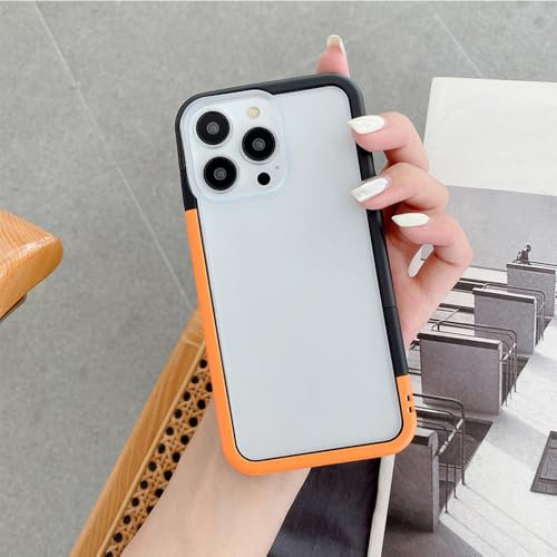 Coque iPhone 15 Promax anti-rayures dos mat noir et orange