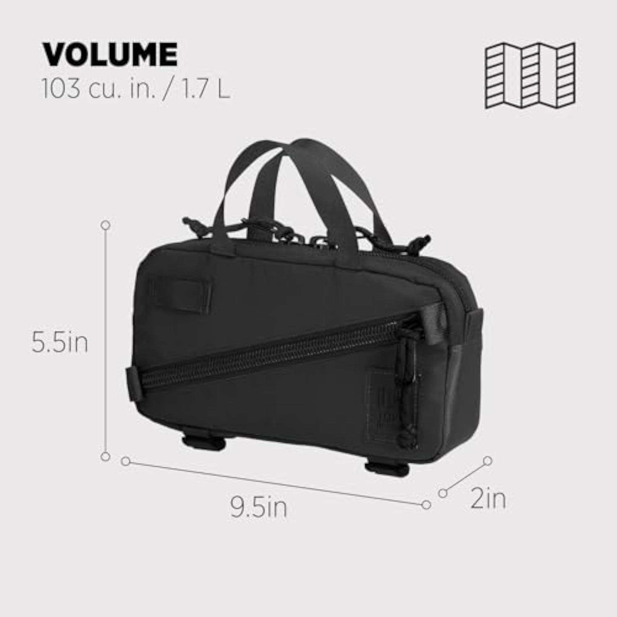 Mini Quick Pack Shoulder Sling Waist Pack, Black