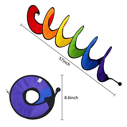4 Pcs Rainbow Wind Spinners Yard Windmill Decor Outdoor Colorful Hanging Wind Twister Spinners For Garden Art Patio Decoration, 57 Inch #TOP4