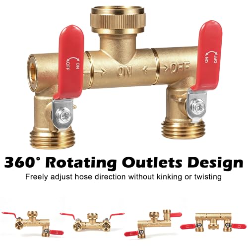 Image of SheeChung Hose Splitter 2 Way Heavy Duty, 360 Rotatable Hose Y Splitter