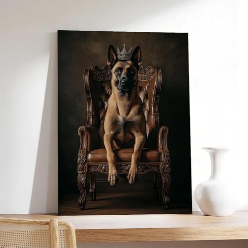 Malinois Royal Dog Poster Leinwand Poster Schlafzimmer Dekor Landschaft Büro Zimmer Dekor Geschenk 50 x 75 cm