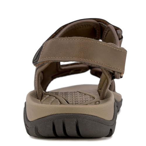 Nautica Men's Sandals, Open Toe Athletic Water Shoes With Strap-Senecca-Brown 1-123