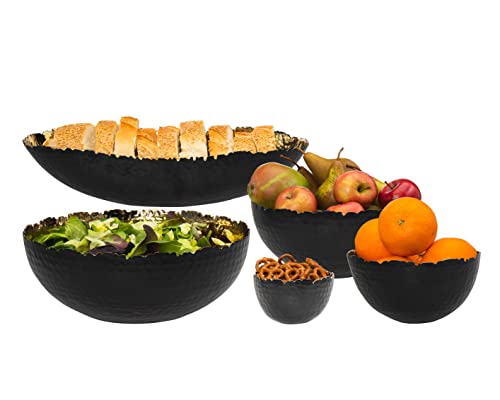 Godinger Round Fruit Serving Bowl Platter Black And Gold By Godinger - 6.5 Inches #TOP2