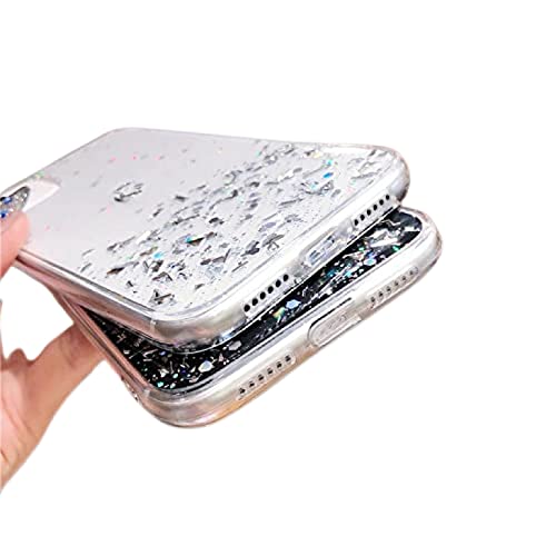 Image of VONZEE Glitter Case Compatible with Realme 8, Non Moving Glitter Stars Cover Soft TPU + Hard PC Bumper Bling Cover for Women Girls Protective Shockproof Phone Case (Green)