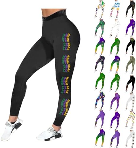 Mardi Gras Leggings for Women Mardi Gras Outfit for Women High Waist Tummy Control Yoga Pants