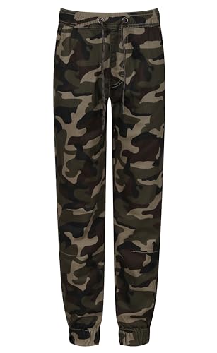 Boys Camouflage Trousers Cuffed Leg Chinos with Stretch Jogger Style 2-14 Years (4/5y - #3X)