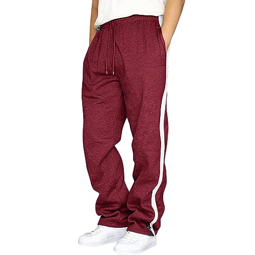 Mens Joggers Cotton Linen Drawstring Pants Elastic Waist Casual Jogger Yoga Pants with Pockets