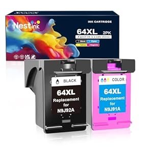 64XL – Cartuchos de tinta negros y de color compatibles con HP 64XL, paquete combinado de cartuchos de tinta compatibles con HP 64, tinta compatible con impresora Envy Photo 7855 7858 7155 7120 7800