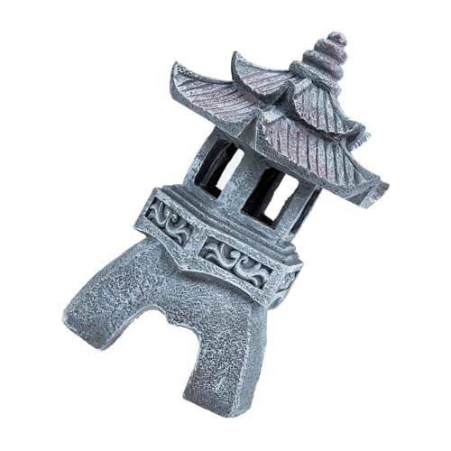 GALPADA Linterna Solar de Resina para Jardín Exterior Farol Solar Decorativo Estilo Chino Iluminación Decorativa para Patio y Terraza Resistente al Desgaste Diseño Zen para Exteriores