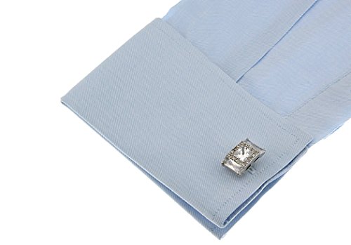 Mrcuff Crystals Multiple Rectangle & Square Pair Cufflinks In A Presentation Gift Box & Polishing Cloth #TOP2