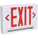 Exit Signs with Emergency Lights Battery Backup, UL Listed Double-sided Exit sign with Adjustable Light Pipe, Hardwired Compact Commercial Lighted Exit Sign, 120/277V Top/Side/Wall Mount (1 Pack)
