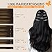 DOORES Clip in Hair Extensions Human Hair Extensions, Balayage Dark Brown to Chestnut Brown 120g 7pcs 18 Inch Real Human Hair Extensions Clip in Straight Remy Silky Weft