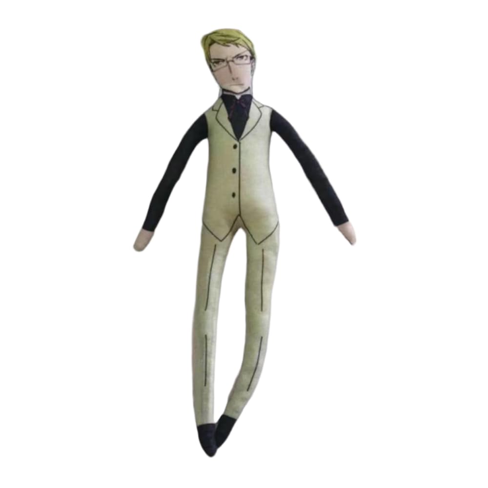 Jilijia Kunikida Doppo Figure Funny Twistable Pillow BSD Dazai Osamu Anime Soft Stuffed Throw Figures Home Sofa Decorations Gifts for Fans 28CM