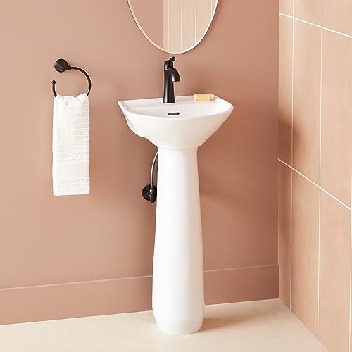 Signature Hardware 953881-1 Lanken 17" Vitreous China Pedestal Bathroom Sink
