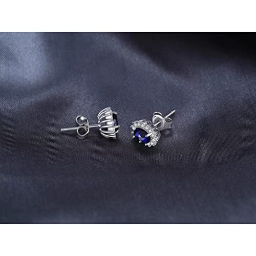 Boucles d'oreilles de Goujon en Saphir Bleu Véritable et Or 18K - 2