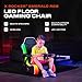 X Rocker Emerald RGB LED Youth Floor Rocking Video Gaming Chair with Headrest Speakers, Armrests, Foldable, Vegan Leather, 200 lbs Max, Amazon Exclusive, Black, Gifts for Gamers