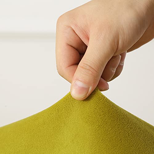 Mifxin Armless Accent Chair Cover Velvet Stretch Washable Chair Slipcover For Slipper Chair Without Armrest Chair Furniture Protector Cover For Living Room Bedroom Hotel (Grass Yellow, 2 Pack) #TOP4