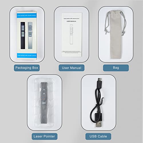 Presentation Clicker Powerpoint Remote Pointer: Wireless 2.4Ghz Presenter, Usb Rechargeable Slide Device For Teacher, Long Range Computer Ppt Controller For Speech, Meeting #TOP6
