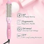 PHOEBE 1.25 Inch Thermal Brush Curling Iron Brush Anti-Scald Bristles Instant Heat Up Curling Iron Dual Voltage Ceramic Tourmaline Ionic Hair Curling Wand for All Hair Types (1 1/4 Inch)