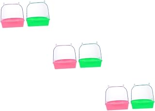 Abaodam 6 pcs Bird Bath tub pet Budgie Bath tub Finch Accessories for cage Bird Shower Basin Bath Box munia