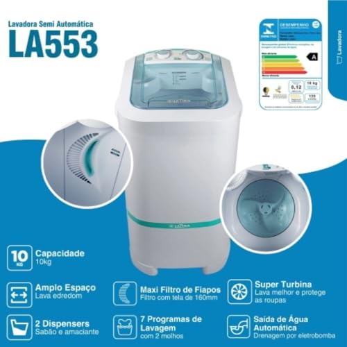 Lavadora de Roupas Semiautomática 10kg La553 Saída de Água por Bomba Latina (220v) #1