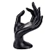 ChezMax Polyresin Hand Form Jewelry Display Holder Bracelet Necklace Ring Stand, Black
