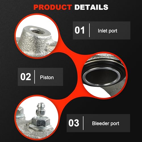 Image of cciyu Front Left Disc Brake Caliper Assembly without Bracket For Lexus For GX460 V8 4.6L 2014-2020, For Toyota For 4Runner V6 4.0L 2014-2020 Replace# 14144306 Front Driver Side