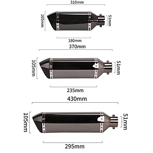 36-51mm M4 Universal Motorcycle Exhaust Pipe Muffler Short