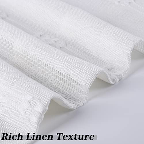 Homerry CTSL-STWWHITE15-0WTZDMAF Valances For Kitchen Windows, Boho Jacquard Stripe Tassel Farmhouse Window Treatment Decor Curtains Linen Blend Bohemian Valances thumb #4