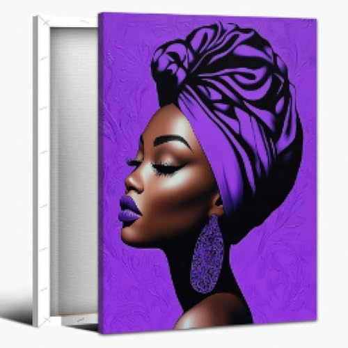 Toile murale femme africaine grand format avec cadre pour grand mur vide