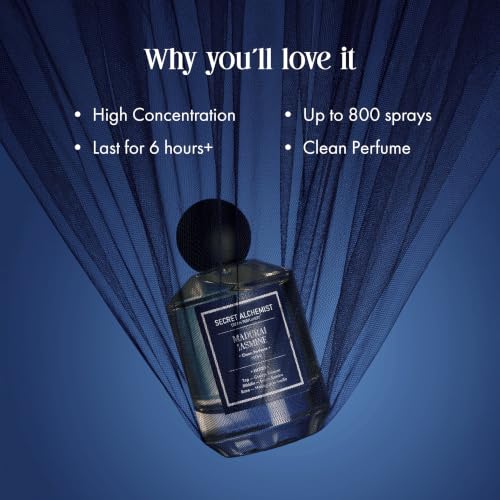 Image of Secret Alchemist Madurai Jasmine Eau de Parfum (EDP) 100ml | Clean, Long-Lasting Fresh Floral Perfume for Men & Women | Orange Blossom, Real Madurai Jasmine & Vanilla Perfume | Luxury Gift for Women, Everyday Wear | 800 Spritz