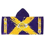 Northwest Los Angeles Lakers NBA Cross Out Youth Hooded Micro Fiber Towel 22 x 51 Inches