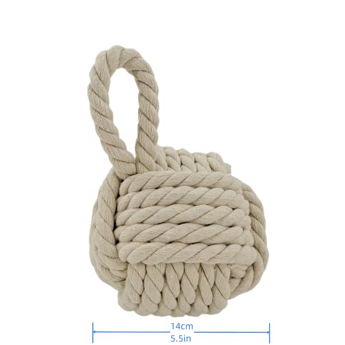 Dewarfami Rope Knot Nautical Door Stopper, Decorative Door Stop Creamy White #TOP3