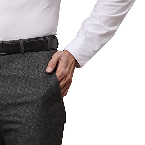 Image of Raymond Men's Polyviscose Blend Structure Pattern Slim Fit Flat Front Formal Trouser