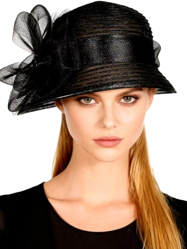 Sombrero Kentucky Fascinator con Velo y Flor para Mujer miniatura 4