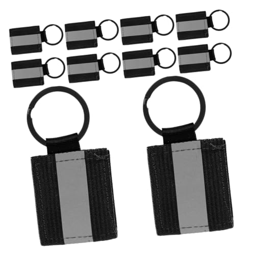 WHAMVOX 10Pcs Reflective Keychain Tags for Backpack High Visibility Reflective Gear Double Sided Reflective Strips for Nighttime Use Lightweight Portable Backpack