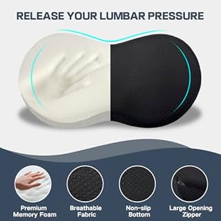 VBGURR Cuscino a Cuneo per Auto, Cuscino per Sedile Auto in Memory Foam, Cuscino Ergonomico per Sedile Auto con Supporto per Steißbein per Driver, Sedia da Ufficio e Camion, Sollievo dal Dolore