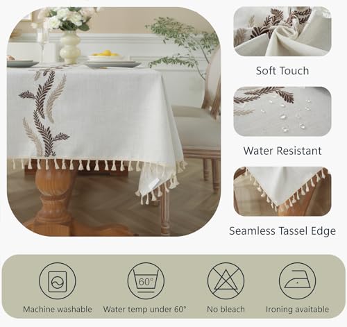 Nappe de table de salle à manger en coton lin haut de gamme Alsoo