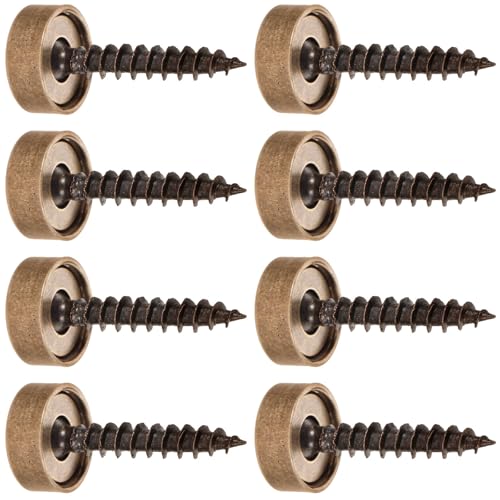 HOMOCONO Tornillos Decorativos Autoperforantes para Espejos con Tapas de Latón 8 Piezas de 12mm Diseño Elegante y Fácil de Usar para Montaje en Pared
