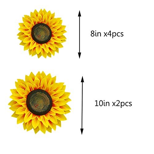 Vinilos decorativos 3D girasol 6 piezas 10x8 in miniatura 2