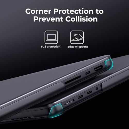 Image of BlueSwan Matte Case for MacBook Pro 14 M5 M4 M3 M2 M1 Pro /Max 2026-2021, Compatible A2992 A2918 A2779 A2442, Hard Shell Cover, Black