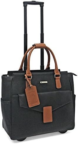 Cabrelli & Co. Fashion Executives Courtney Cognac 15'Rolling Briefcase - Black/
